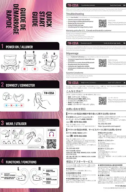 yamaha雅马哈TW-ES5A  Quick Start Guide